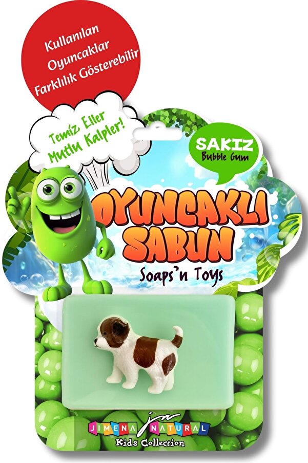 Jimena Natural Oyuncaklı Sabun - Sakız Kokulu Gliserinli Doğal Sabun Çocuklara El Yüz Yıkama Alışkanlığı Kazandırın