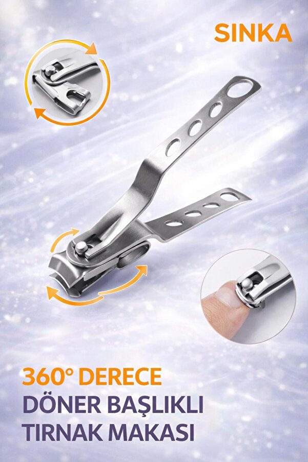 SİNKA Çelik 360° Derece Döner Başlıklı Tırnak Makası