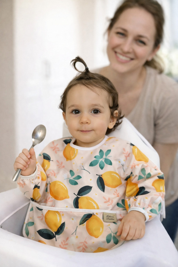 Lulunun Renkleri Su Geçirmez Uzun Kollu Bebek Mama Önlüğü – Kolay Temizlenebilir, Leke Tutmaz, 6-24 Ay