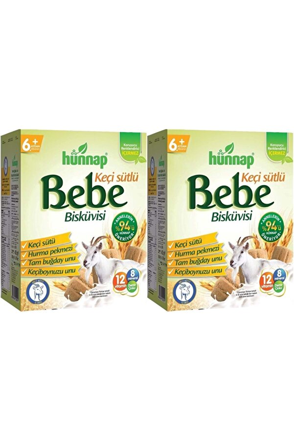 Hünnap Bebe Bisküvisi Keçi Sütlü 400gr 2 Li Set (TOPLAM 800GR)