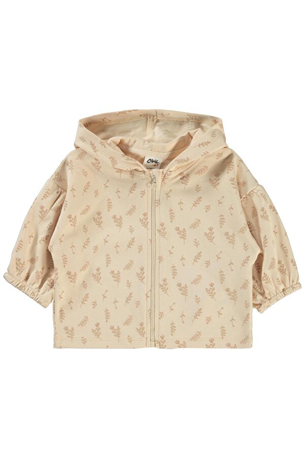 Civil Baby Kabartmalı Yaprak Empirme 6-18 Ay Hırka - Fil Dişi 12-18 Ay