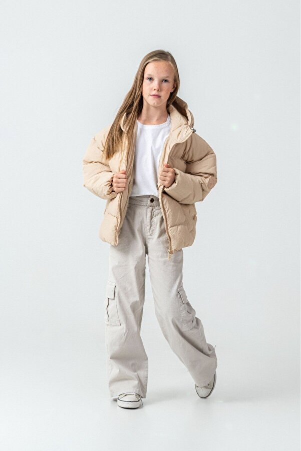 g-serko Kız Kaban Kısa Bej 13-15 Yaş