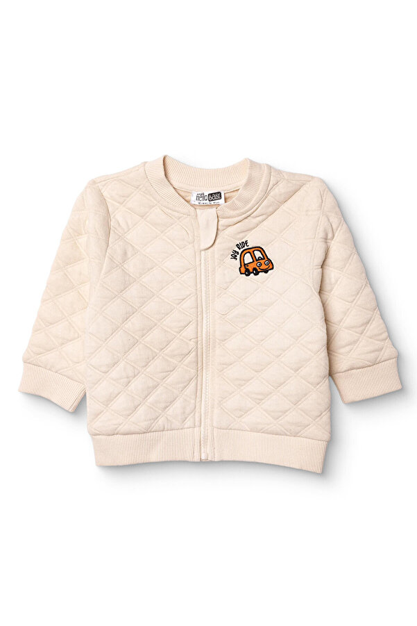 ebebek Hello Baby HelloBaby HelloBaby Erkek Bebek Kapitone Hırka Fermuarlı Little Car Mandarin Collar Uzun Kol