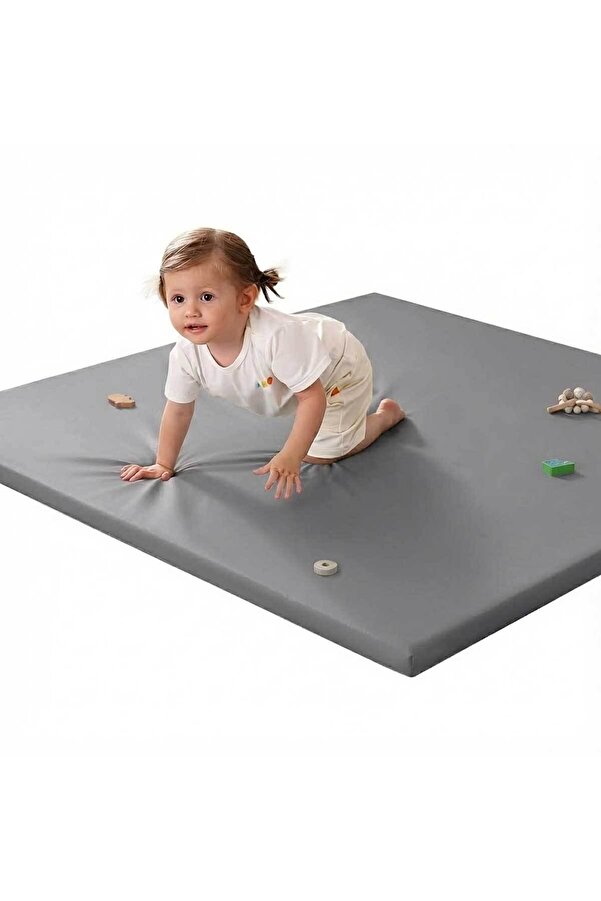 RevuBaby Deri Oyun Matı, Su Geçirmez Emekleme Oyun Matı Oyun Halısı 120X120 CM 5 Kalınlık
