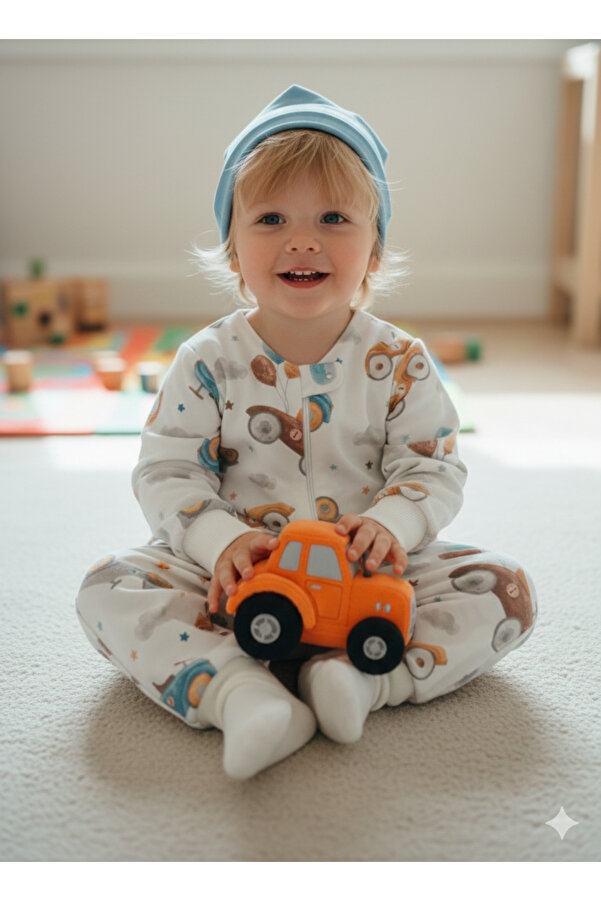 Wenaris Uyku Tulumu %100 Doğal Pamuk Çift Kat PAZEN Özel Kumaş Unisex 1.0 Tog 20-24 DERECE