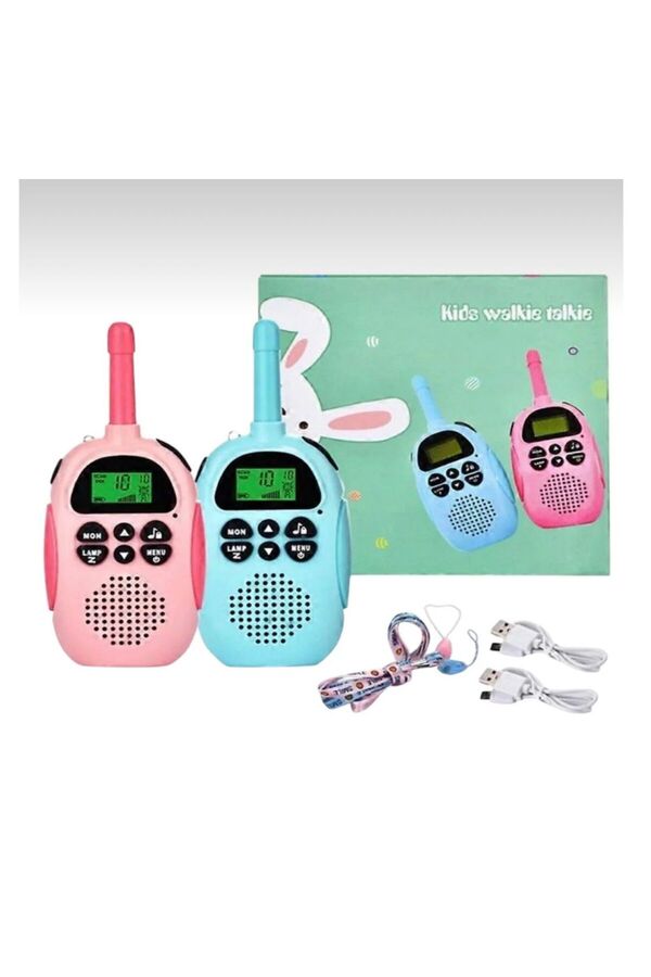 fortrek Pembe-Mavi 3 Km Menzilli ışıklı telsiz wireless walkie talkie çoçuk telsizi- bebek telsizi