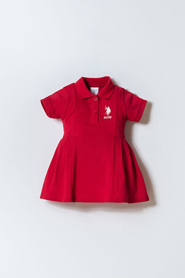 U.S. Polo Assn. Kız Bebek Kırmızı Elbise
