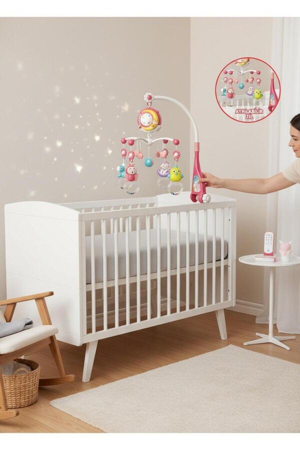 BYCEGU 90441 MÜZİKLİ VE IŞIKLI KUMANDALI NİNİLİ OYUNCAK BEBEK BEŞİK DÖNENCESİ