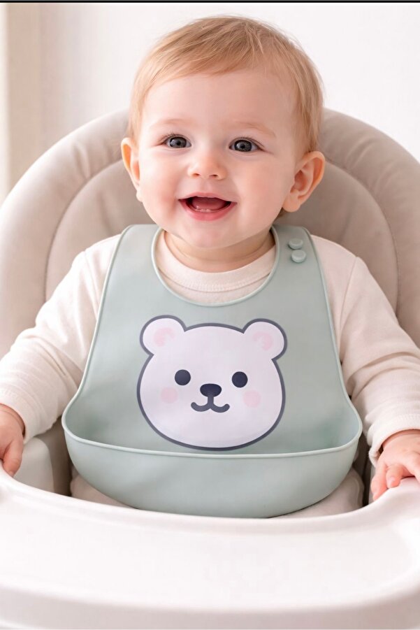 Pembelia Life Silikon Bebek Mama Önlüğü Çocuk Mama Önlük Leke Tutmaz Yıkanabilir