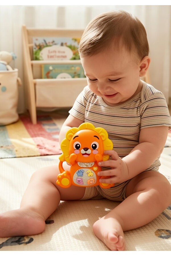 Gokidy Sesli ve Eğitici Aslan Bebek Oyuncağı – Işıklı, Hayvan Sesli, 12 Ay ve Üzeri Çocuklar İçin
