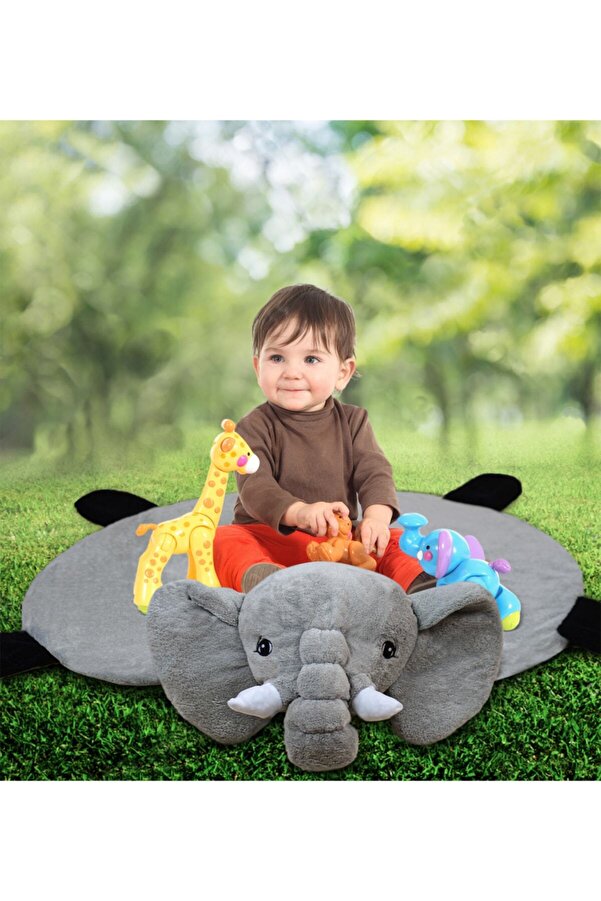 Pandamkee Bebek Oyun Halısı 120 Cm Filli Oyun Matı (%100 Yerli)
