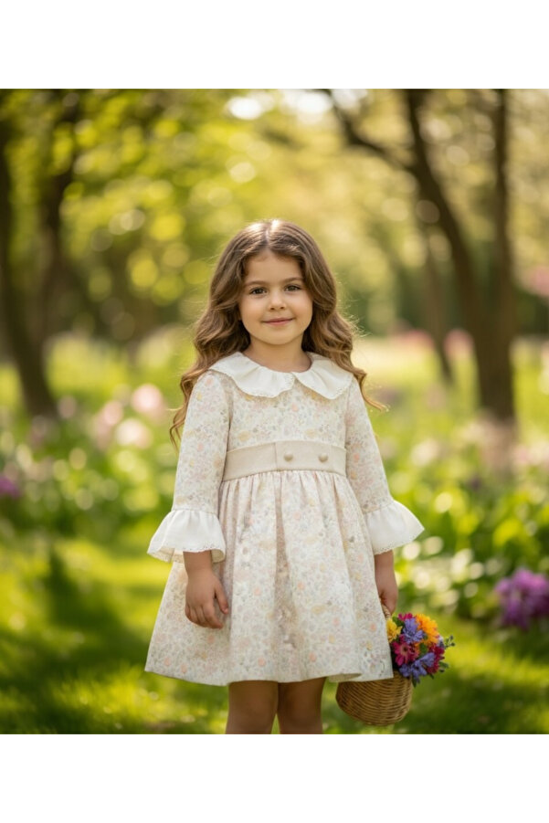 LİTTLE ANGELS Çiçek Desenli Kız Bebek Elbise