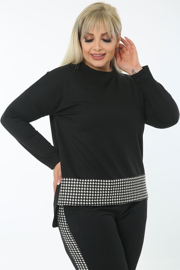 Houndstooth leggings plus size on sale