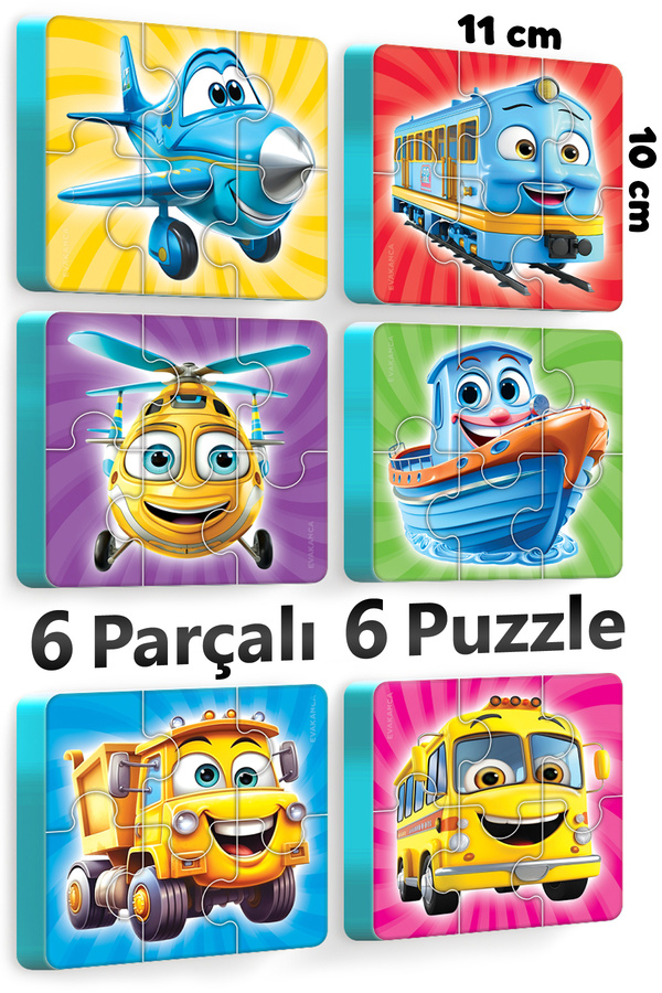 EVAKANCA 6 Parçalı 6 Adet Kalın EVA Puzzle Yapboz Araçlar