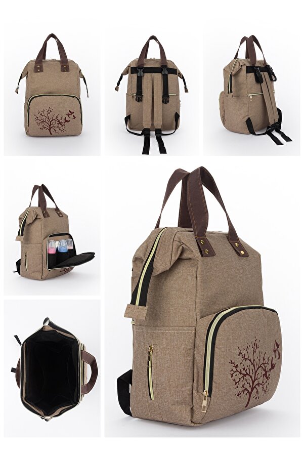 Özgün Baby Yerli Üretim Biberon Termos Gözlü Fonksiyonel Anne Bebek Bakım Sırt Çantası