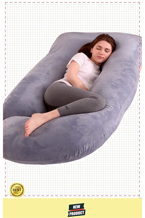 moontime alaçatı Hamile Yastığı Çok Kullanışlı Ortopedik Büyük Şekilli Vücut Yastığı