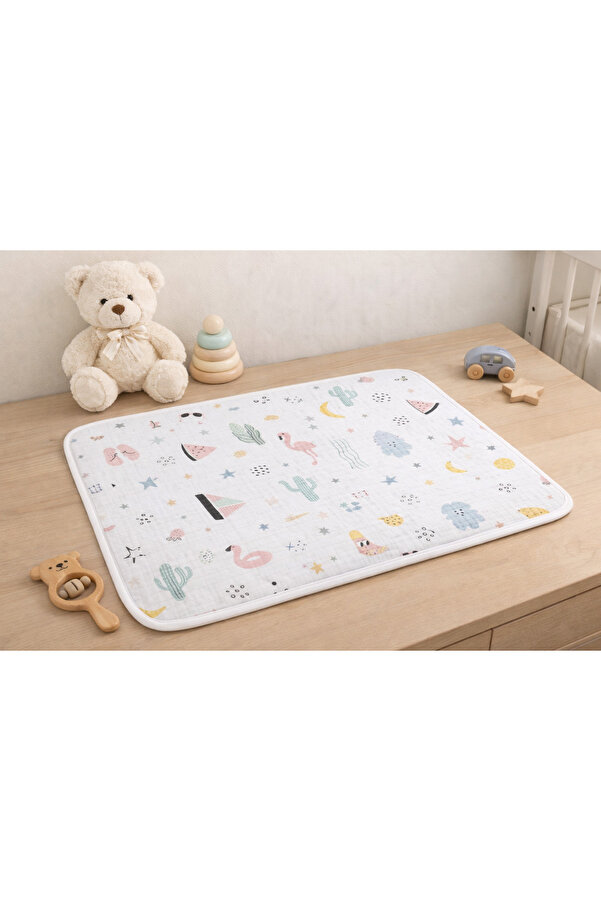 Babycitytr Bebek Alt Açma Minderi %100 Pamuk Müslin, Süngerli, Pratik, Taşınabilir