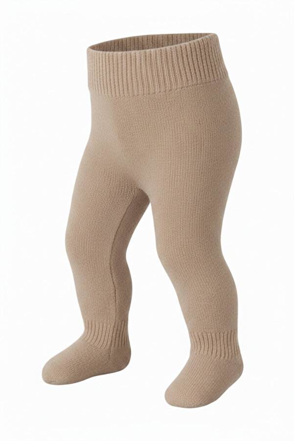 Nimini Kids Esnek Beli Lastikli Ayak Detaylı Yumoş Triko Unisex Bebek Tayt