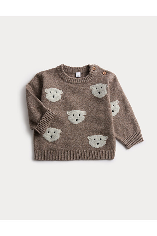 Marks & Spencer Örme Desenli Bebek Kazak (0-3 Yaş)