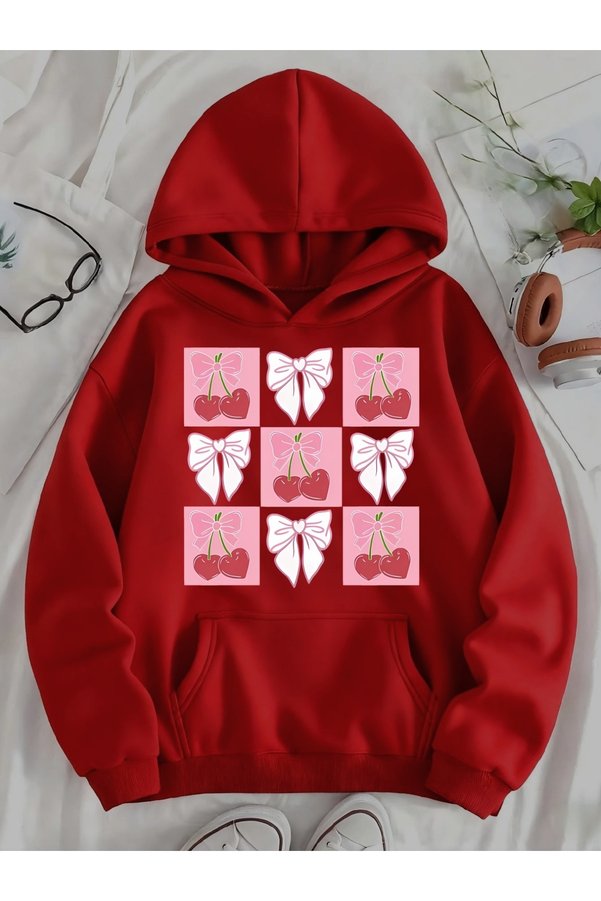 mercoledi Unisex Printed Hooded Kangaroo Pocket Comfortable Fit Oversized Cut Sweatshirt