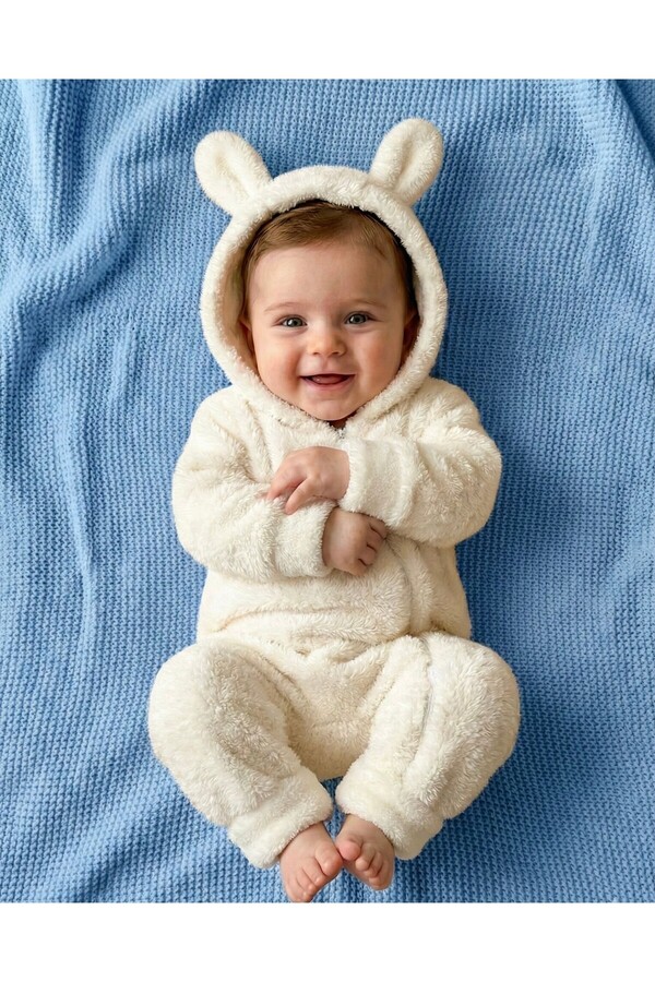 Feyza Premium Wellsoft Peluş Unisex Peluş Bebek Ayıcık Tulum