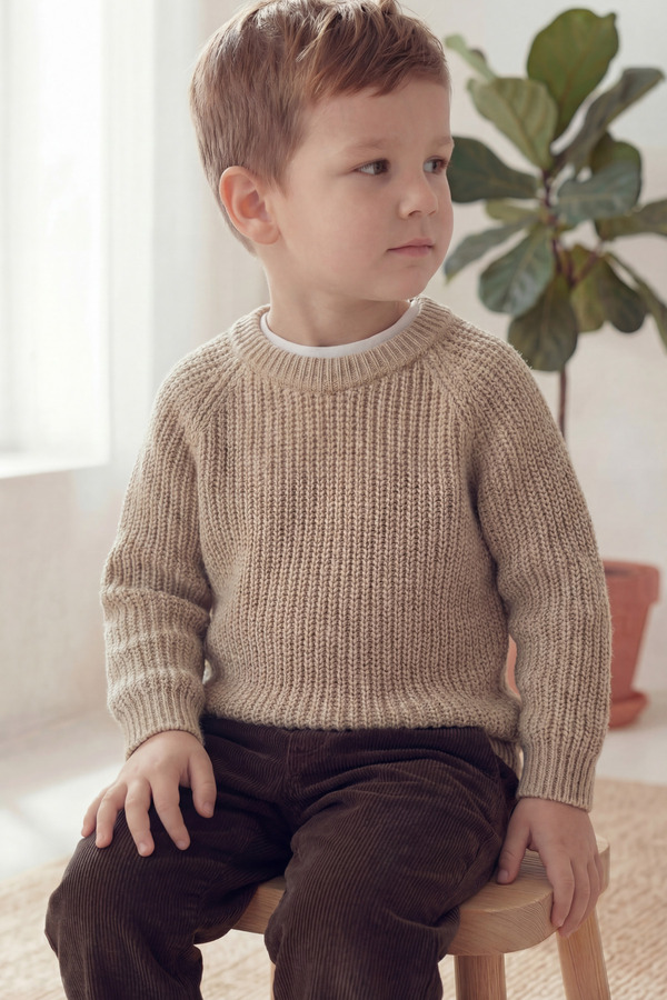 Babily Bebek Çocuk Dikişsiz Premium Triko Kazak Esnek Unisex Yumuşak Kalın