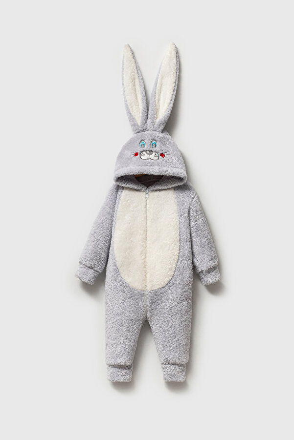 MAHFEL Welsoft Gri Desenli Kışlık Peluş Uyku Tulumu 1–6 Yaş