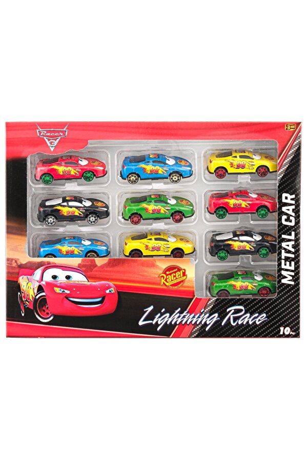 Brother Toys 10'lu Metal Şimşek Mcqueen Araba Seti Oyuncak 10 Adet Araba