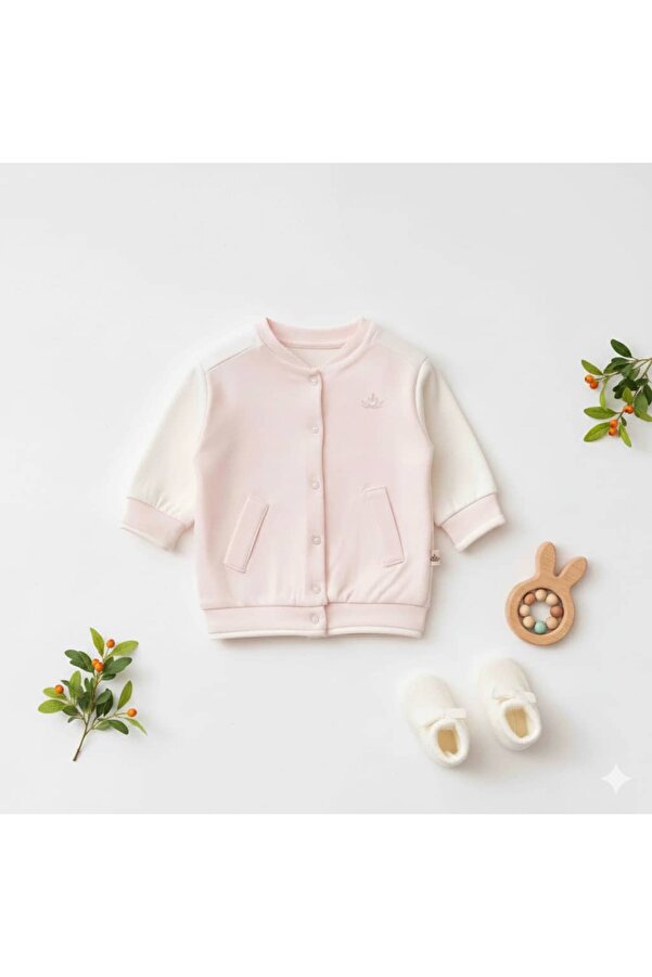 The Nest Kids Powder Breeze Organik Pamuk Bebek Kolej Ceketi Rahat Şık Tasarım