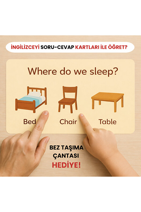 lnly Çocuklar İçin İngilizce Soru-Cevap Kartları – 28 Kart, 56 Farklı Soru – Kelime Dağarcığı Geliştirme