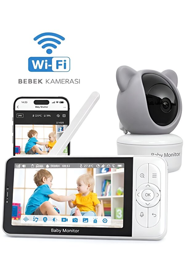 DEANB Monitörlü Tuya WiFi Kablosuz IP Kamera Bebek Kamerası 1080p Gece Görüşlü İNTERKOM Sesli Görüntülü