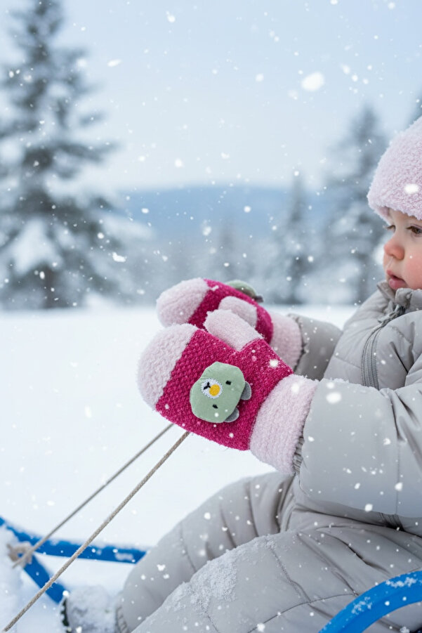 PIECE SIGNATURE Aksesuarlı %100 Acrylic Bebek Eldiven ( 1-3 Yaş )