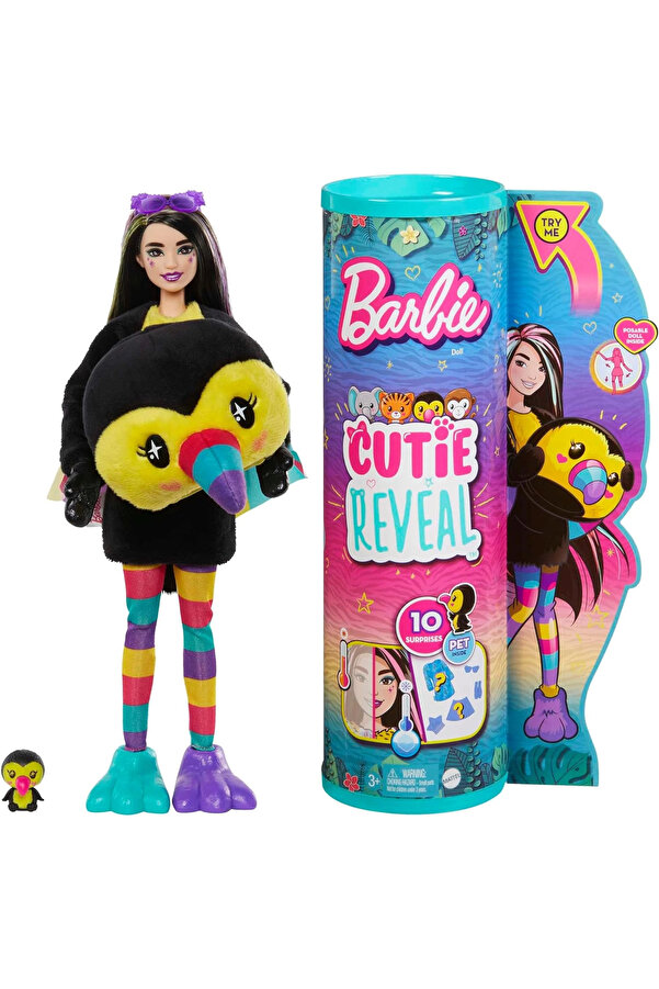 Barbie Cutie Reveal Bebekler Tropikal Orman Serisi - Tukan, 3 yaş ve üzeri, HKR00