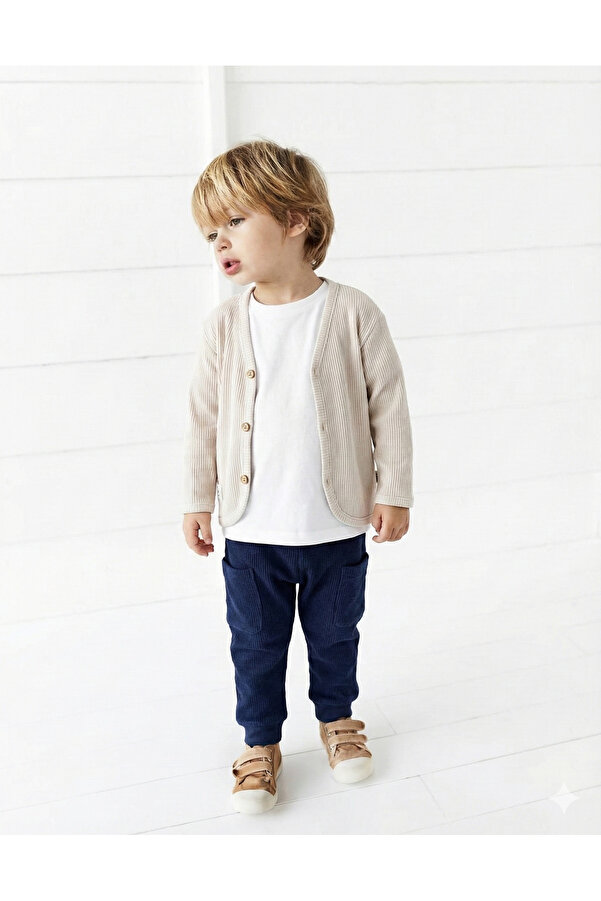 rg kidsstore Unisex Düğme Detaylı Bebek Hırkası