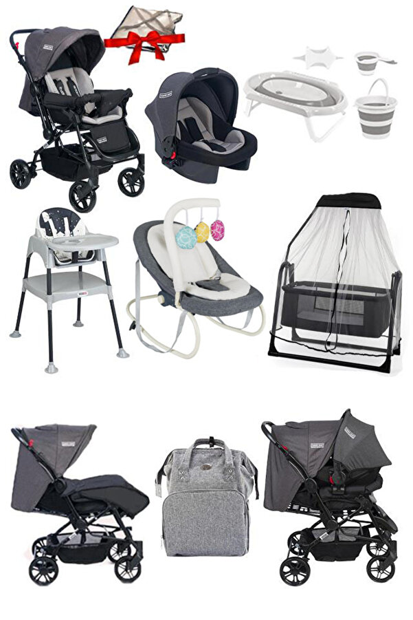 Tommybaby 12 Parça Çeyiz Seti Bebek Arabası Puset Beşik Anakucağı Mama Sandalyesi KüvetTakımıBebekBakımÇantası