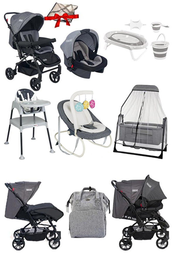 Tommybaby 12 Parça Çeyiz Seti Bebek Arabası Puset Beşik Anakucağı Mama Sandalyesi KüvetTakımıBebekBakımÇantası