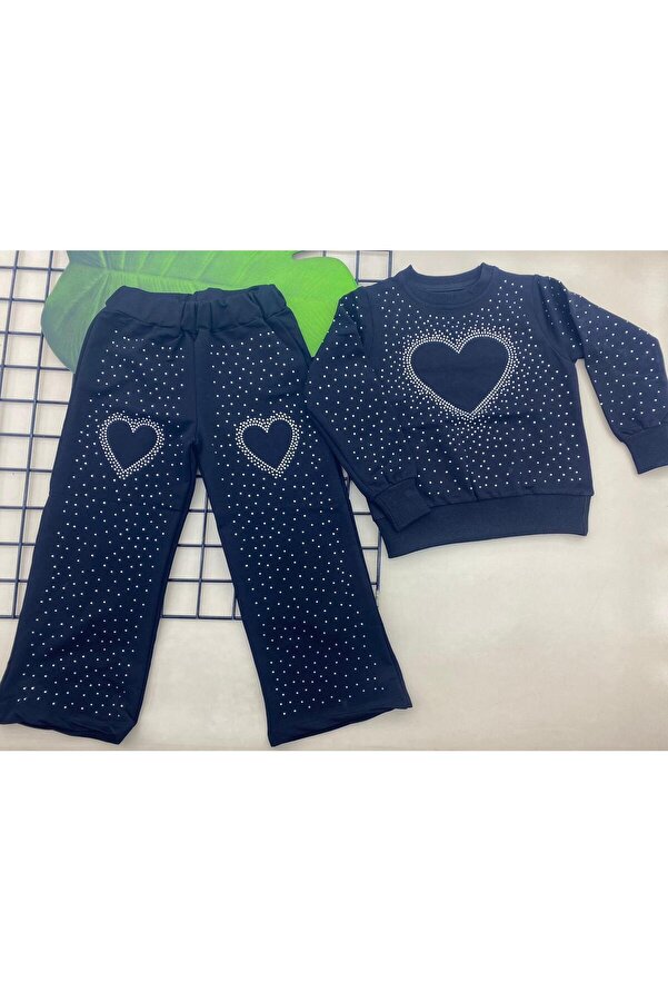 Meli Noor mevsimlik iki iptaş baslılı kız esofman takımı 4-12 yaş