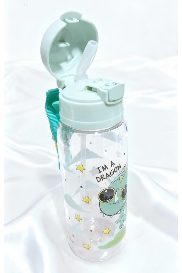 Glanart askılı pipetli 500 ml suluk/ matara a.yeşil