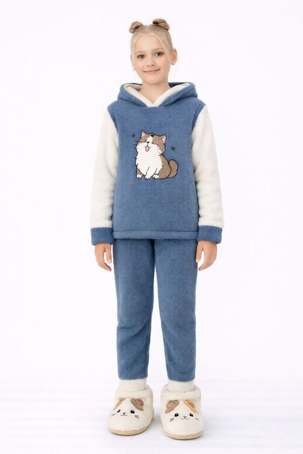 RAPAPA Kız Çocuk Polar Welsoft Pijama Takımı – Soğuk Günler İçin Sıcak Tutucu Yumuşak Kumaş 42586