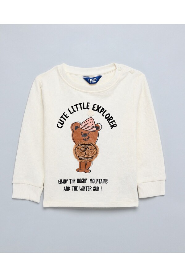 R&B Embroidered T-Shirt With Crew Neck And Long Sleeves