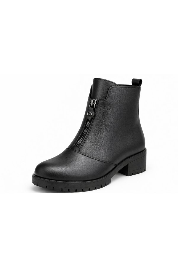 Castle Black Elize Black Genuine Leather Women's Boots
