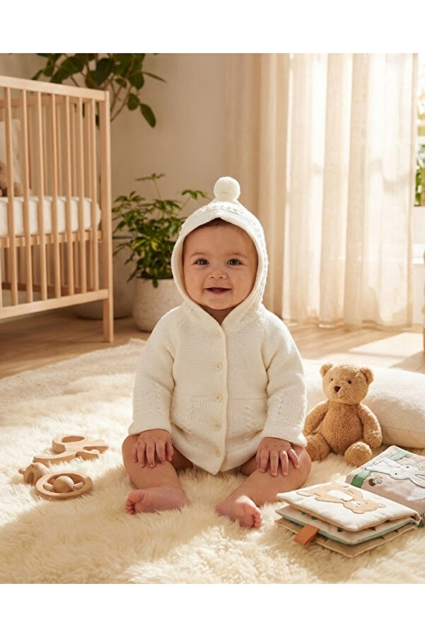 Baby-Kid Store Unisex Şapkalı Bebek-Çocuk Hırka (12-18 Ay)