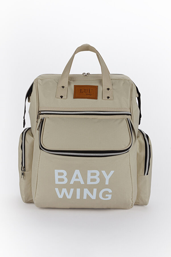 Yerli Baby Anne Bebek Bakım Sırt Çantası Termos Biberon Bölmeli ve Bebek Arabası Metal Askı Aparatlı Lüks Model