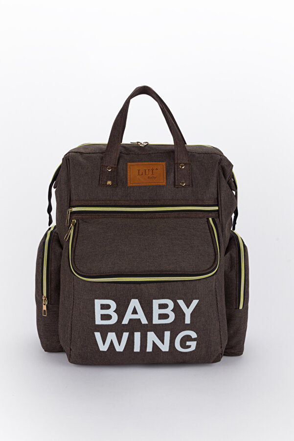 Yerli Baby Anne Bebek Bakım Sırt Çantası Termos Biberon Bölmeli ve Bebek Arabası Metal Askı Aparatlı Lüks Model