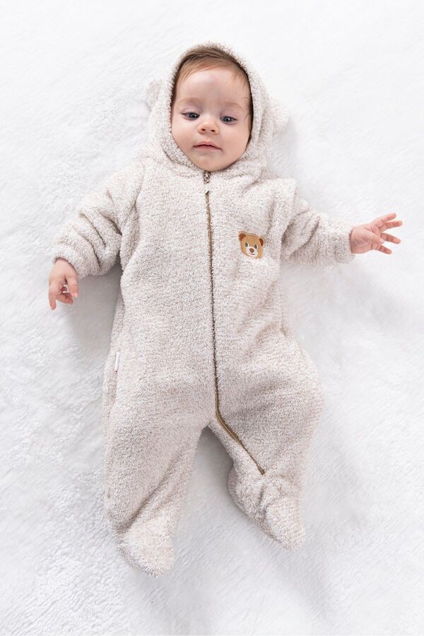 Baby Animals Welsoft Peluş Fermuarlı Kışlık Unisex Kız Erkek Bebek Uyku Tulumu Bebek Tulumu Çocuk Tulumu Kostümü