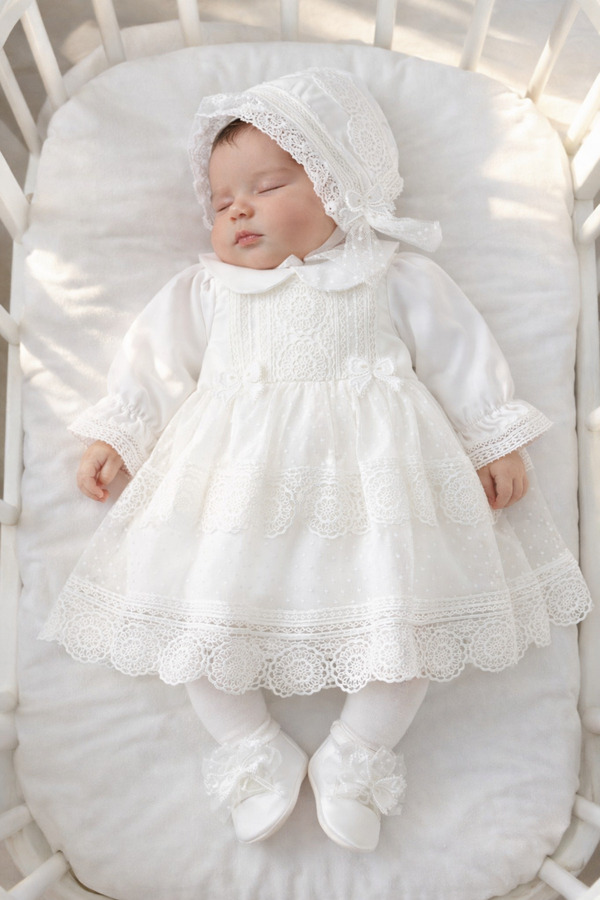 Mert Baby Angela 4'lü Lüx Mevlüt Seti %100 Pamuk Yenidoğan Kız Bebek