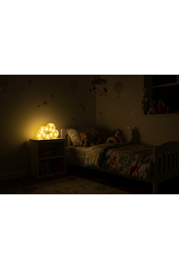 Eğlence Arenası Bulut Şekilli LED Gece Lambası Pilli Çocuk Bebek Odası Dekoratif Masa Lambası
