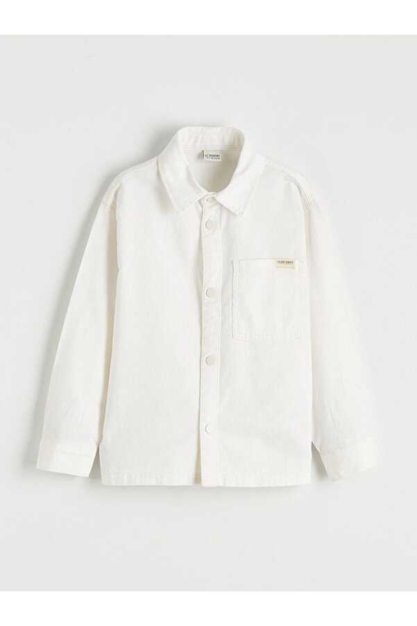 LC Waikiki LCW Kids Bej Uzun Kollu Gabardin Erkek Çocuk Gömlek