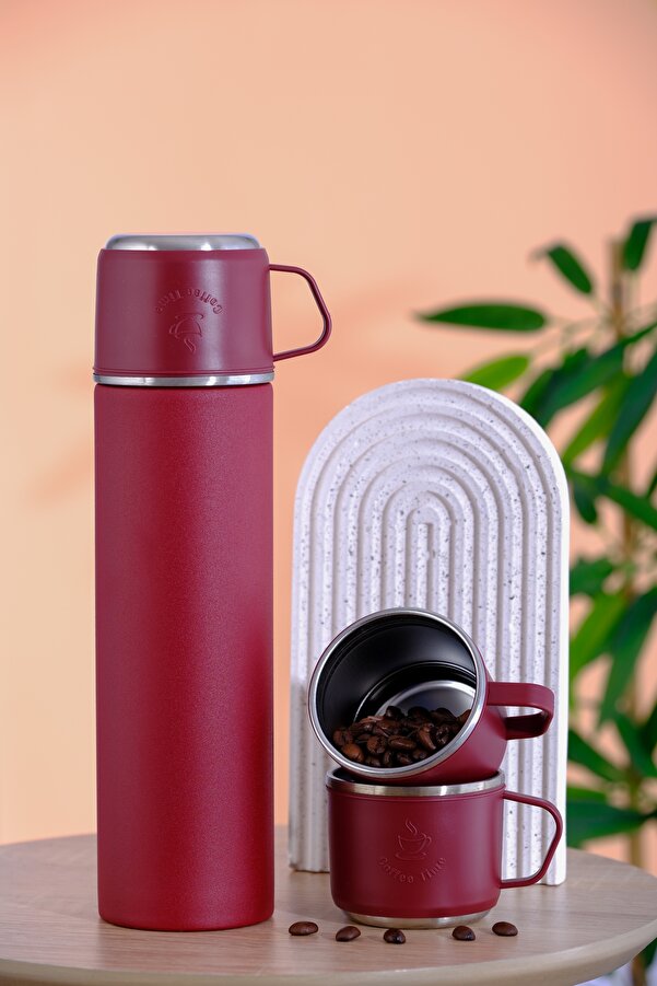Bienly 3 Bardaklı 500 ml Paslanmaz Çelik Termos | BPA Free | SUS304 | 6 Saat Sıcak 12 Saat Soğuk