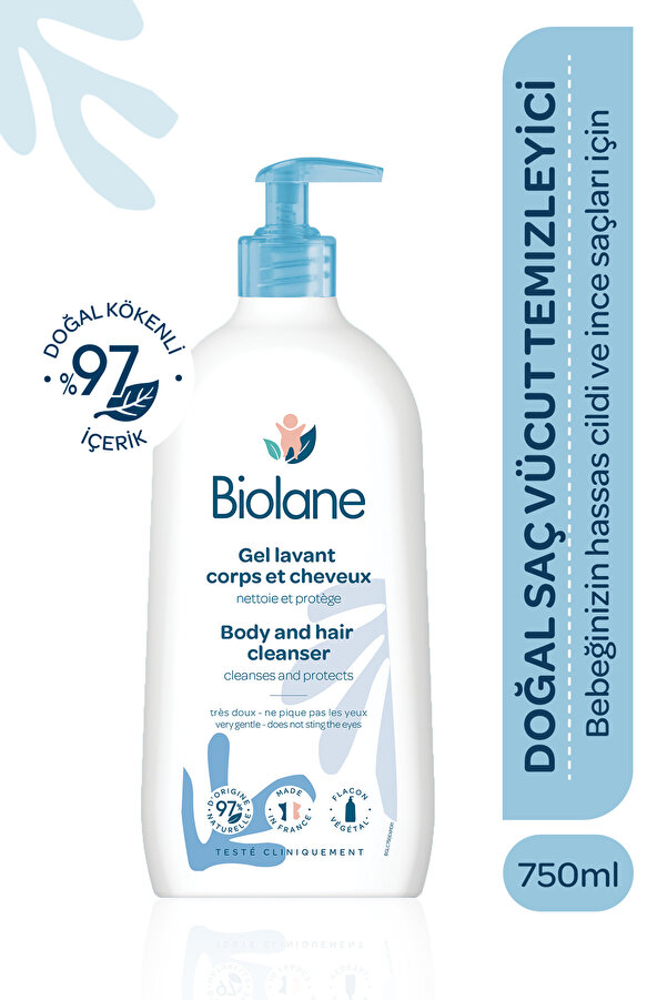 Biolane %97 Doğal İçerikli Sabunsuz Yenidoğan Saç ve Vücut Bebek ve Çocuk Şampuanı Pompalı (750ml)